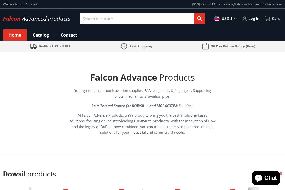 falconadvancedproducts.com homepage screenshot