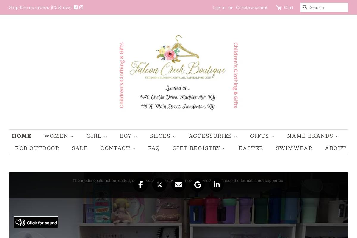 falconcreekboutique.com homepage screenshot