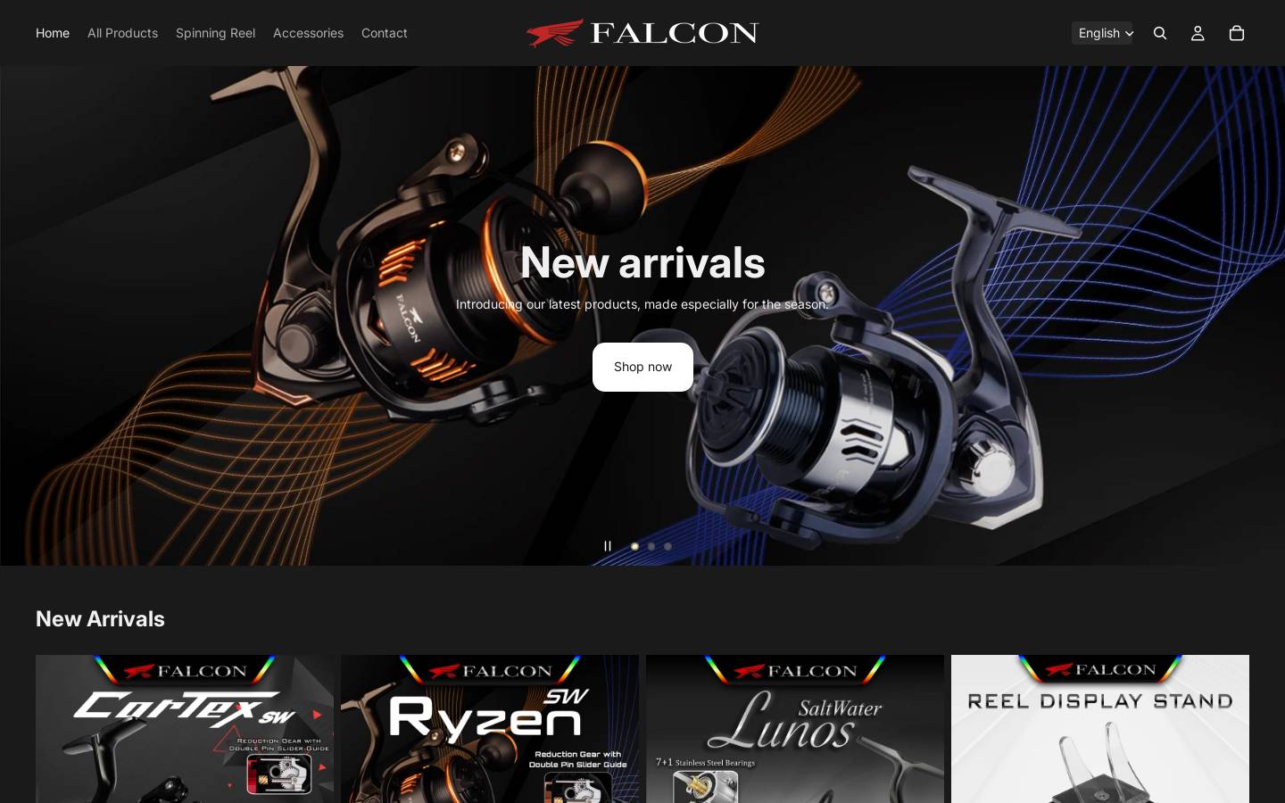 falconfishing.com homepage screenshot