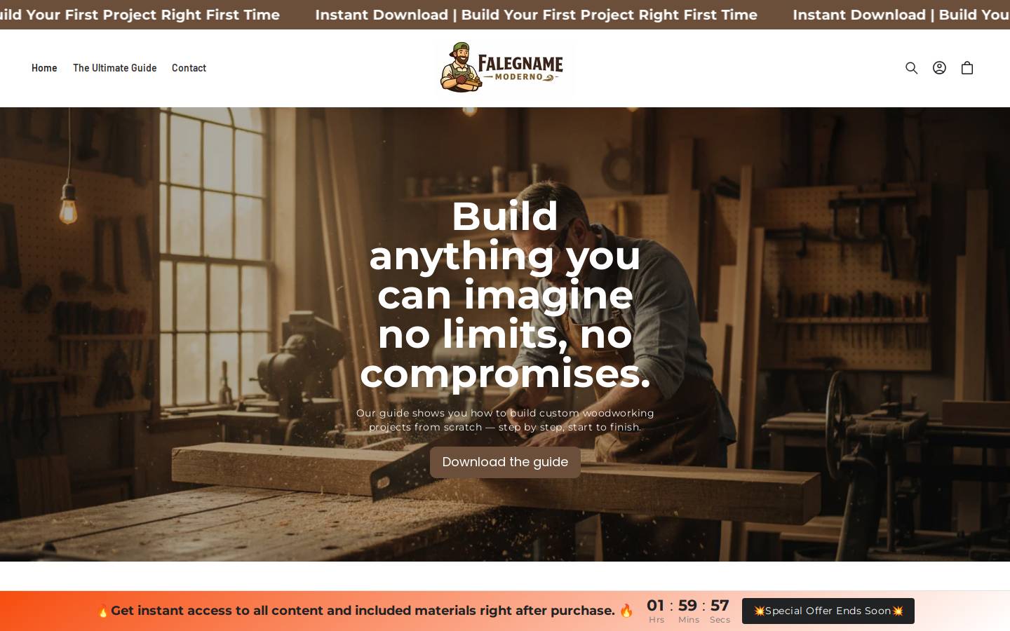 falegnamemoderno.it homepage screenshot