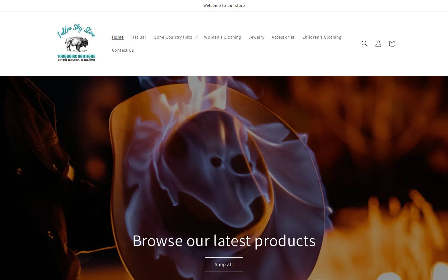 fallenskystone.com homepage screenshot