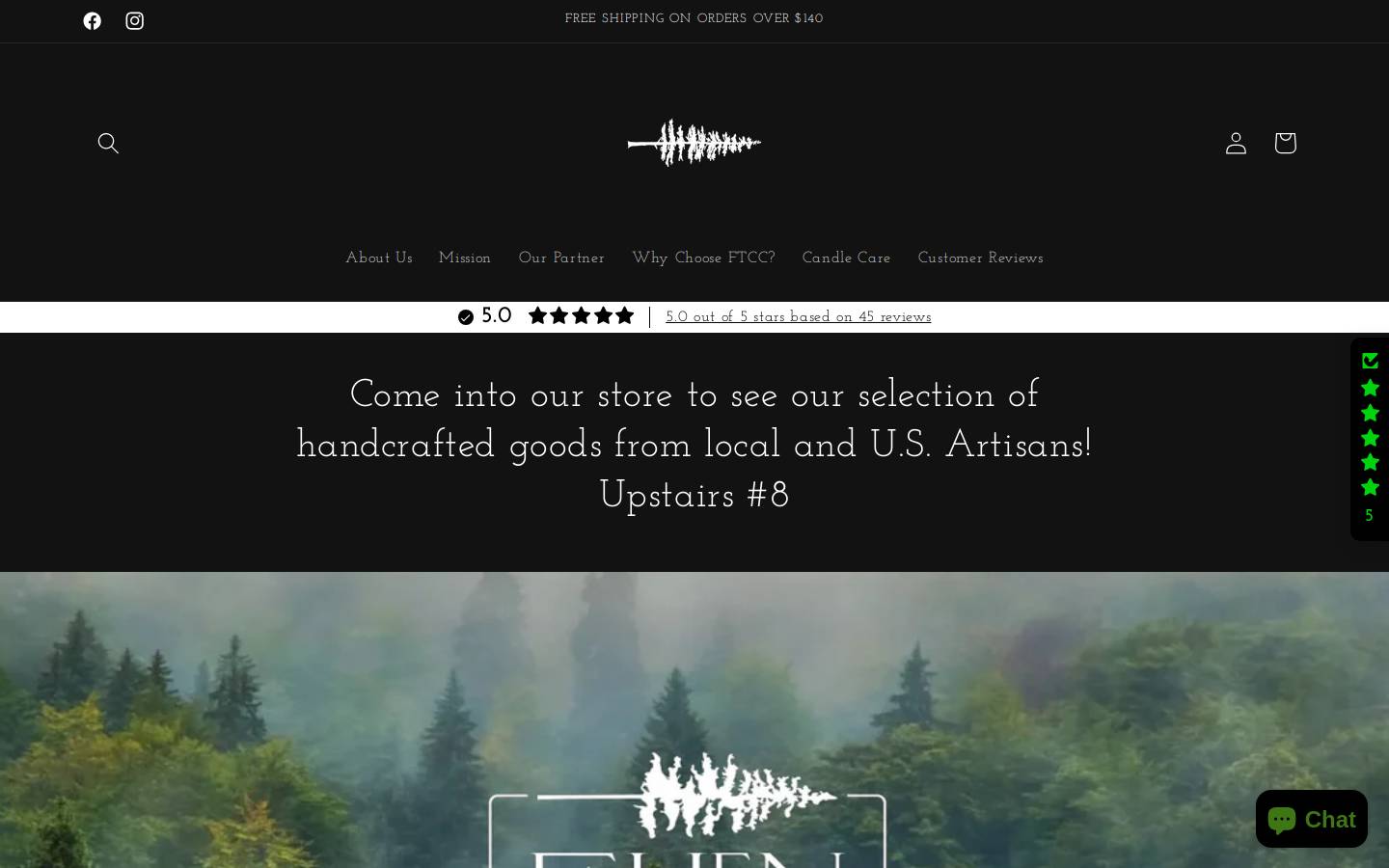 fallentreecandleco.com homepage screenshot