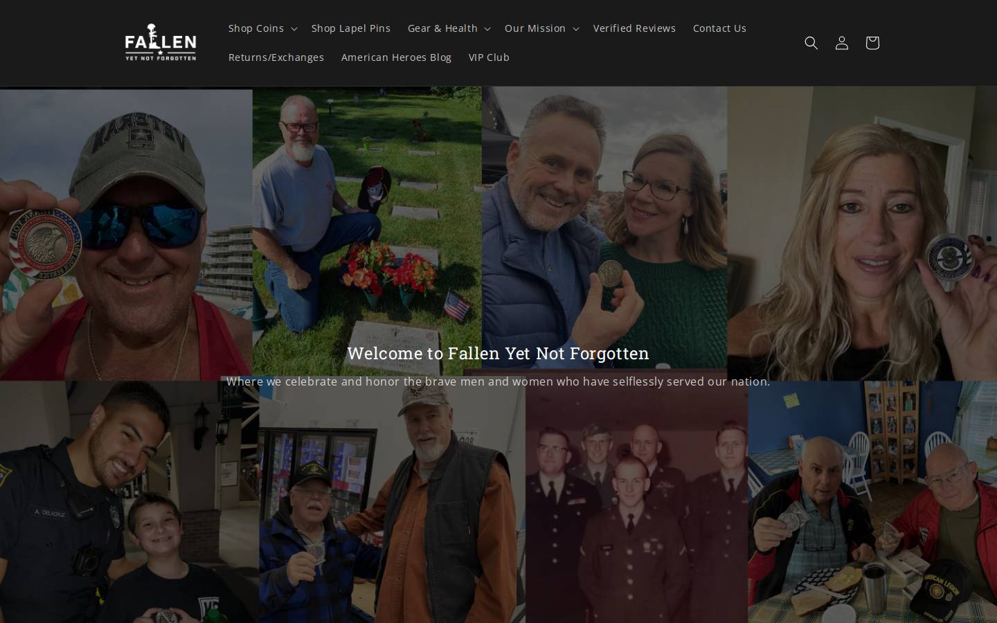 fallenyetnotforgotten.com homepage screenshot