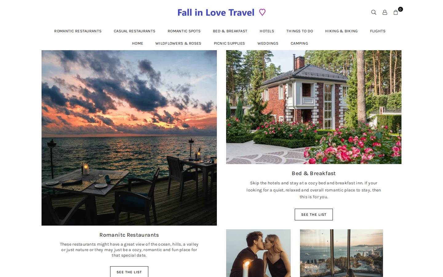 fallinlovetravel.com homepage screenshot