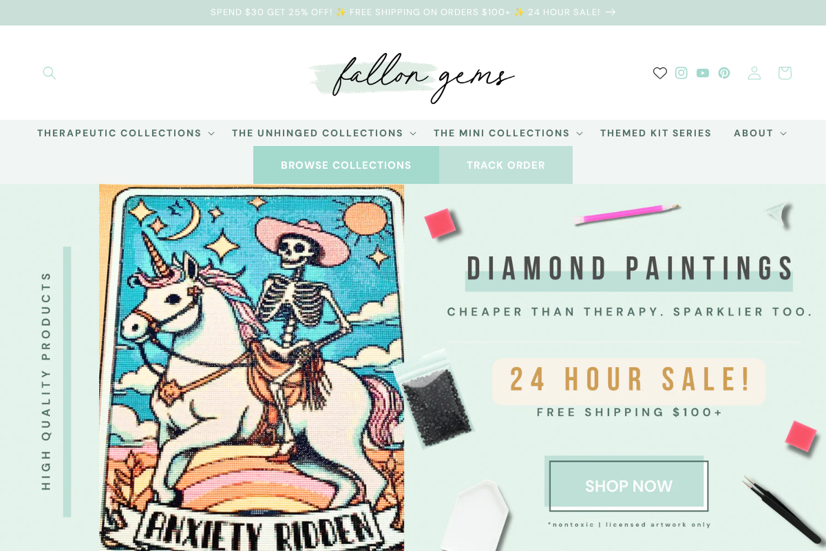 Fallon Gems homepage screenshot