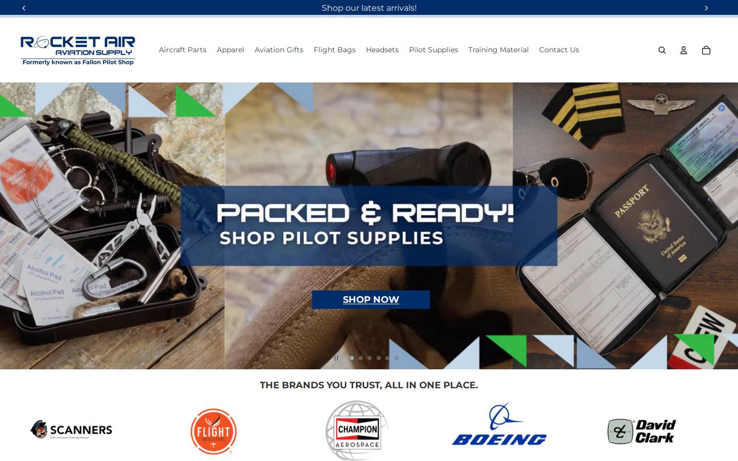 fallonpilotshop.com homepage screenshot