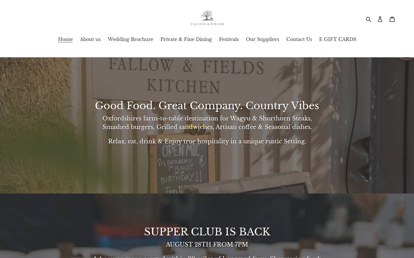 Fallow and Fields homepage screenshot