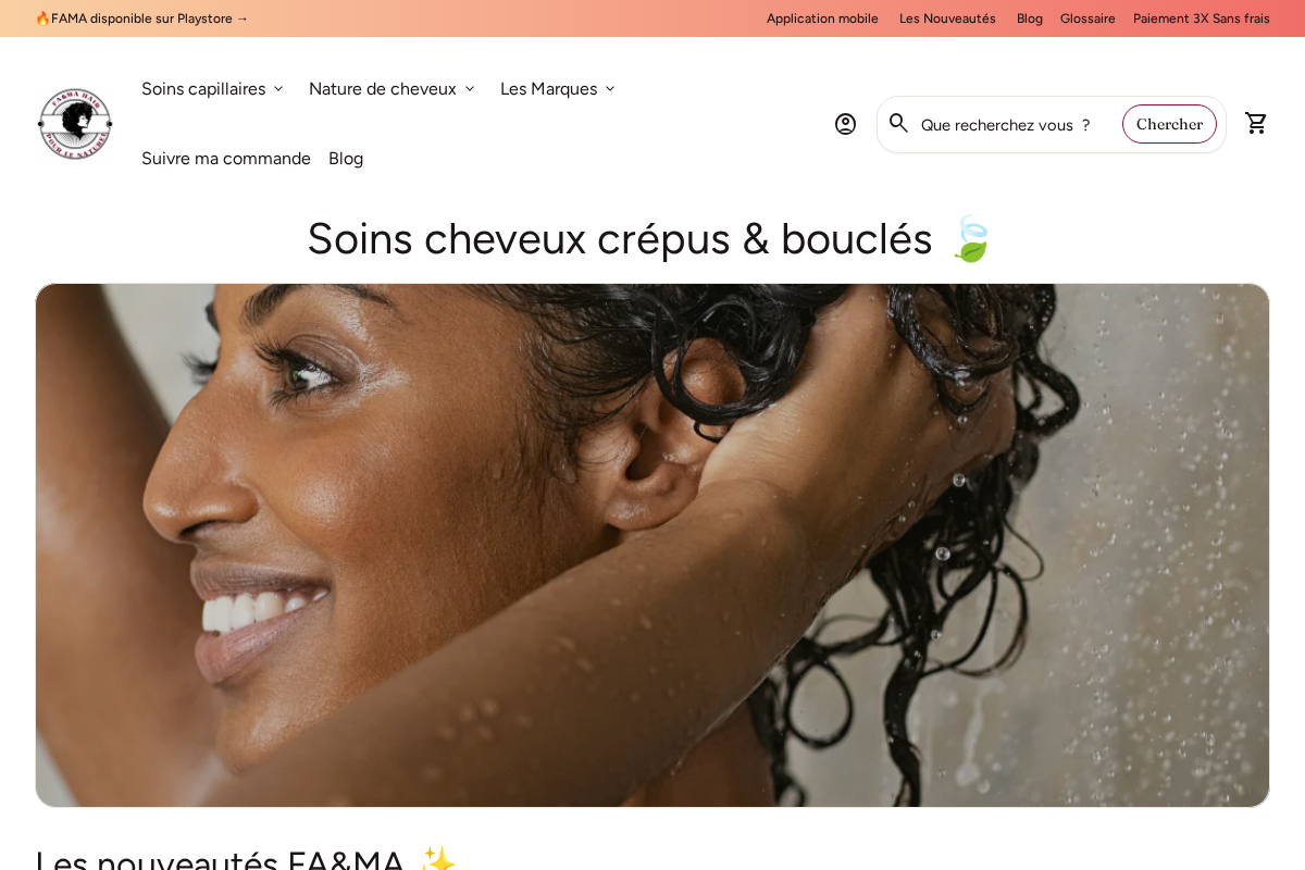 Famahair homepage screenshot