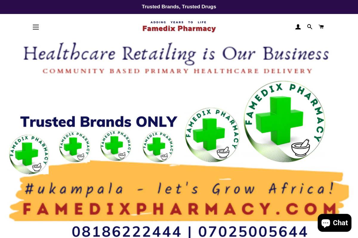 famedixpharmacy.com homepage screenshot