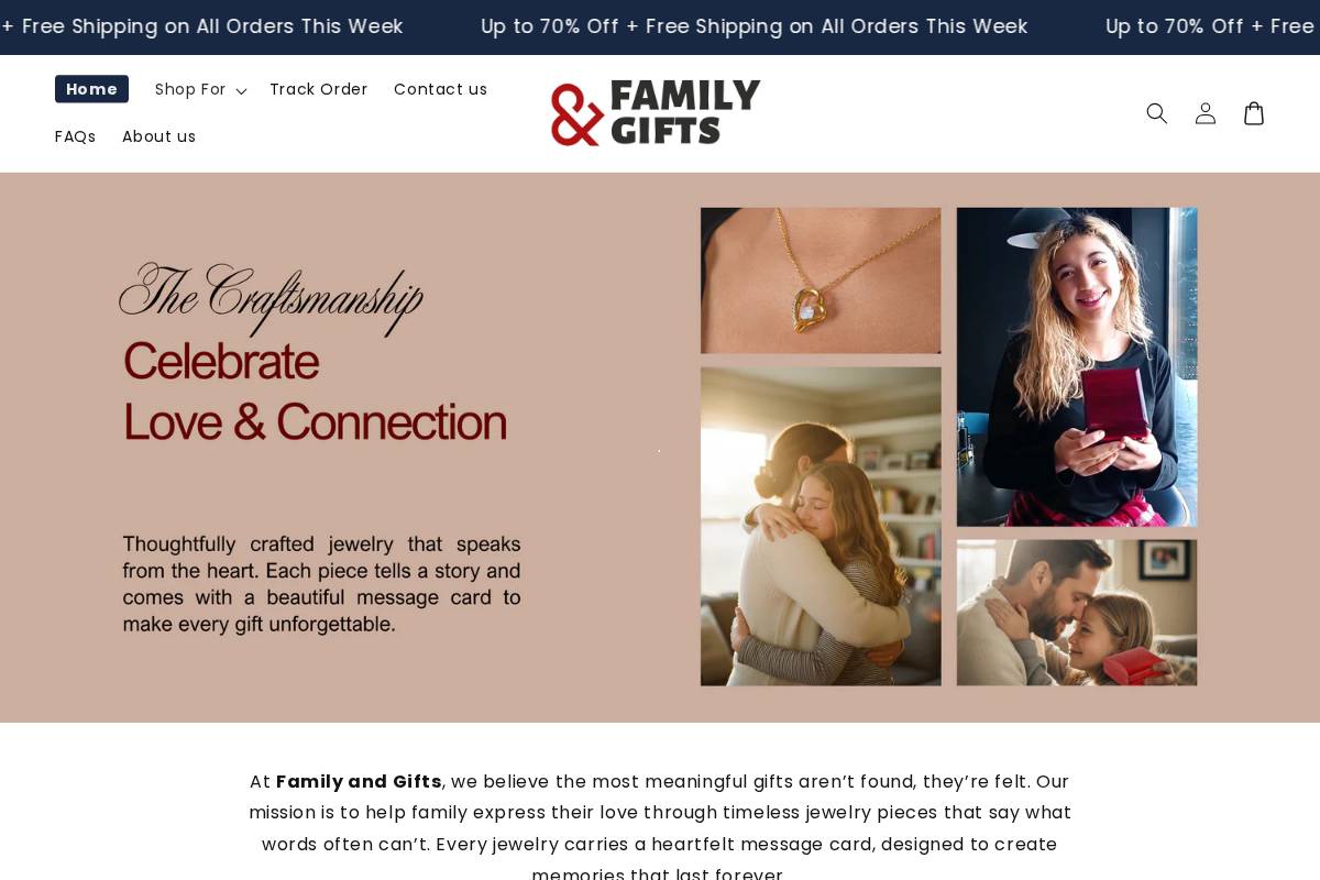Familyandgifts homepage screenshot