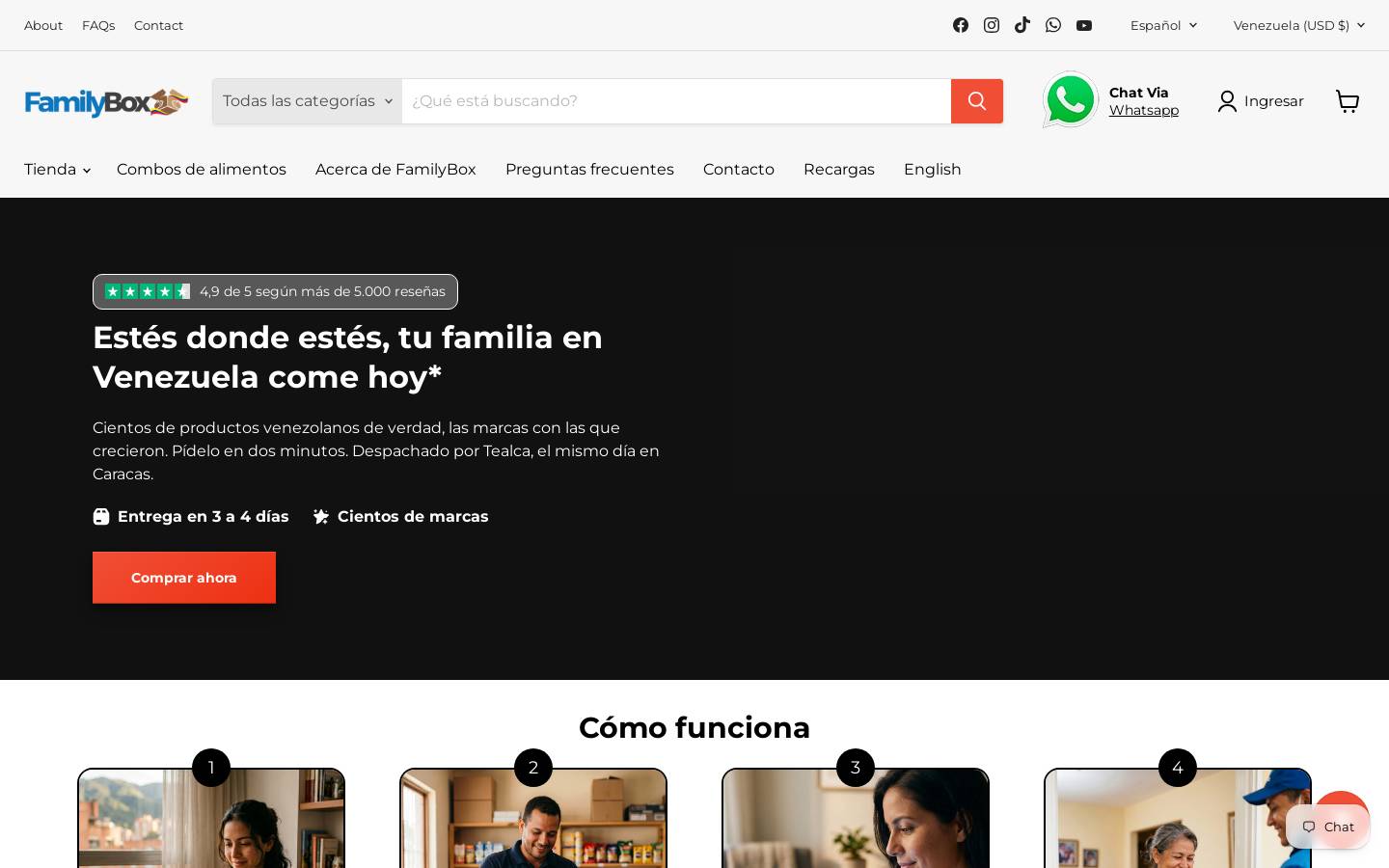 Familybox homepage screenshot