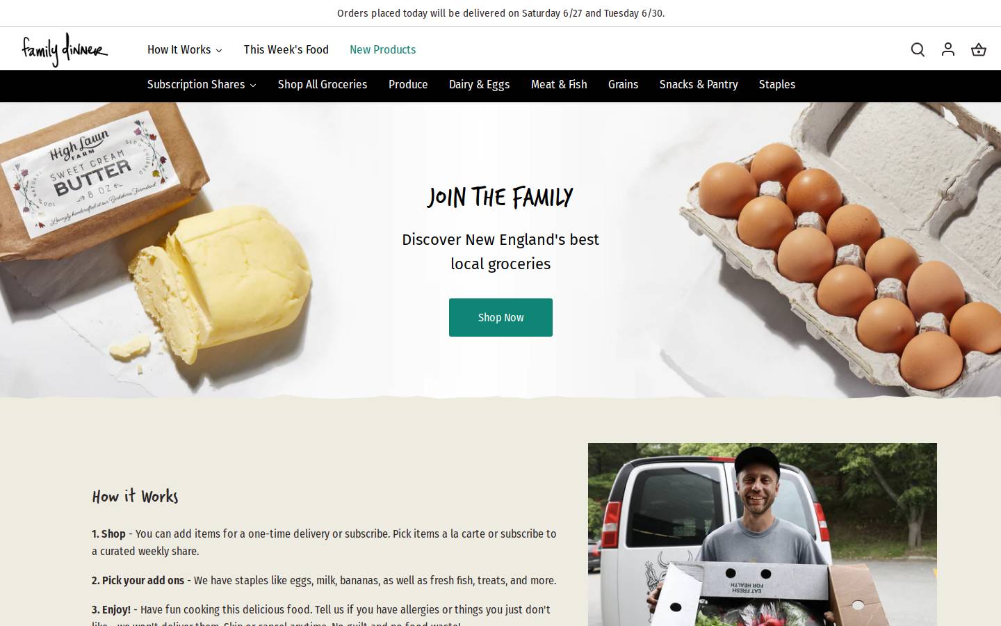 familydinner.com homepage screenshot