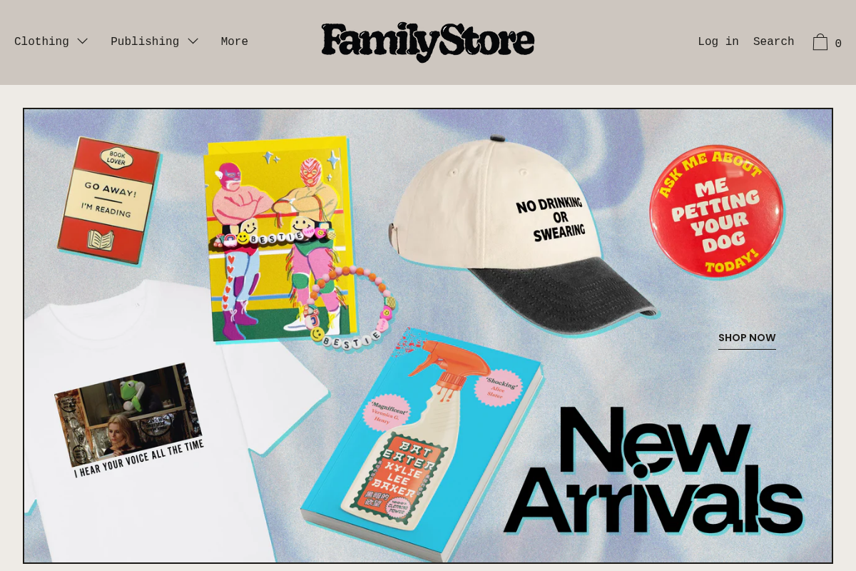 Family Store homepage screenshot