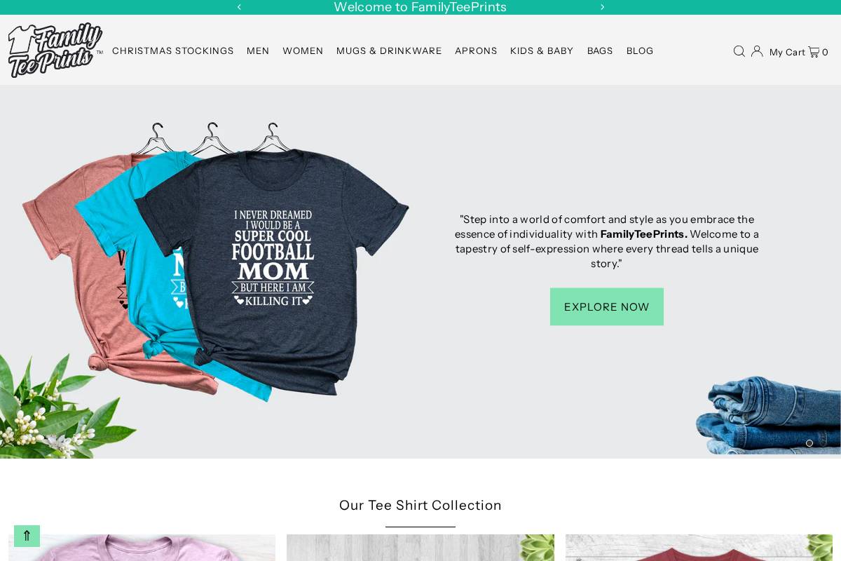 familyteeprints.com homepage screenshot