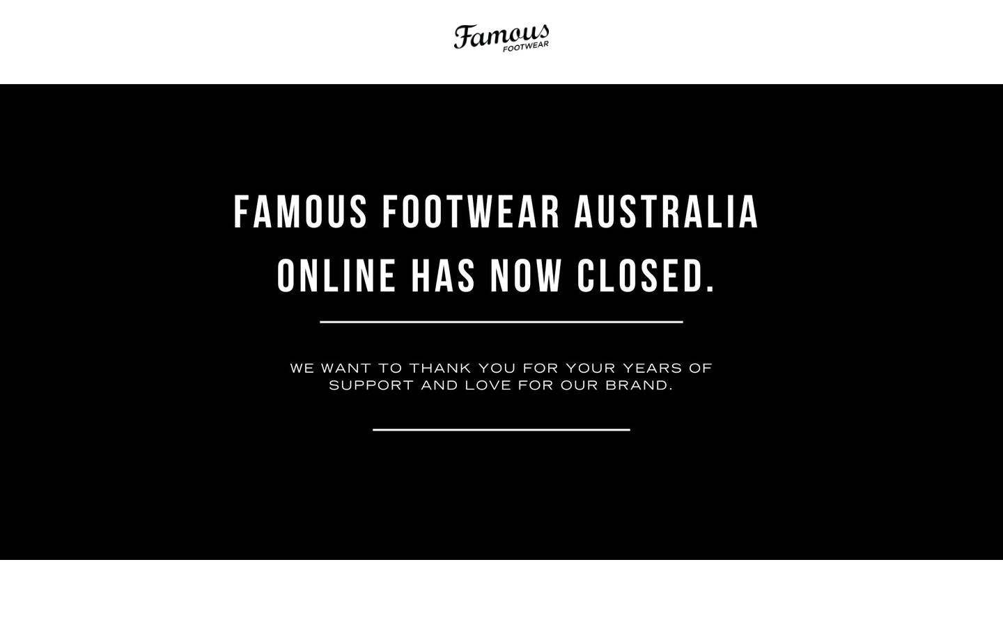 Famous Footwear homepage screenshot