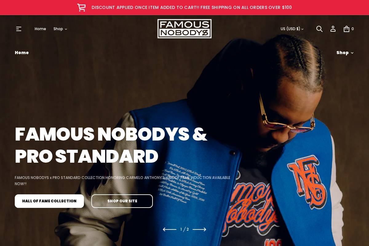 famousnobodys.com homepage screenshot