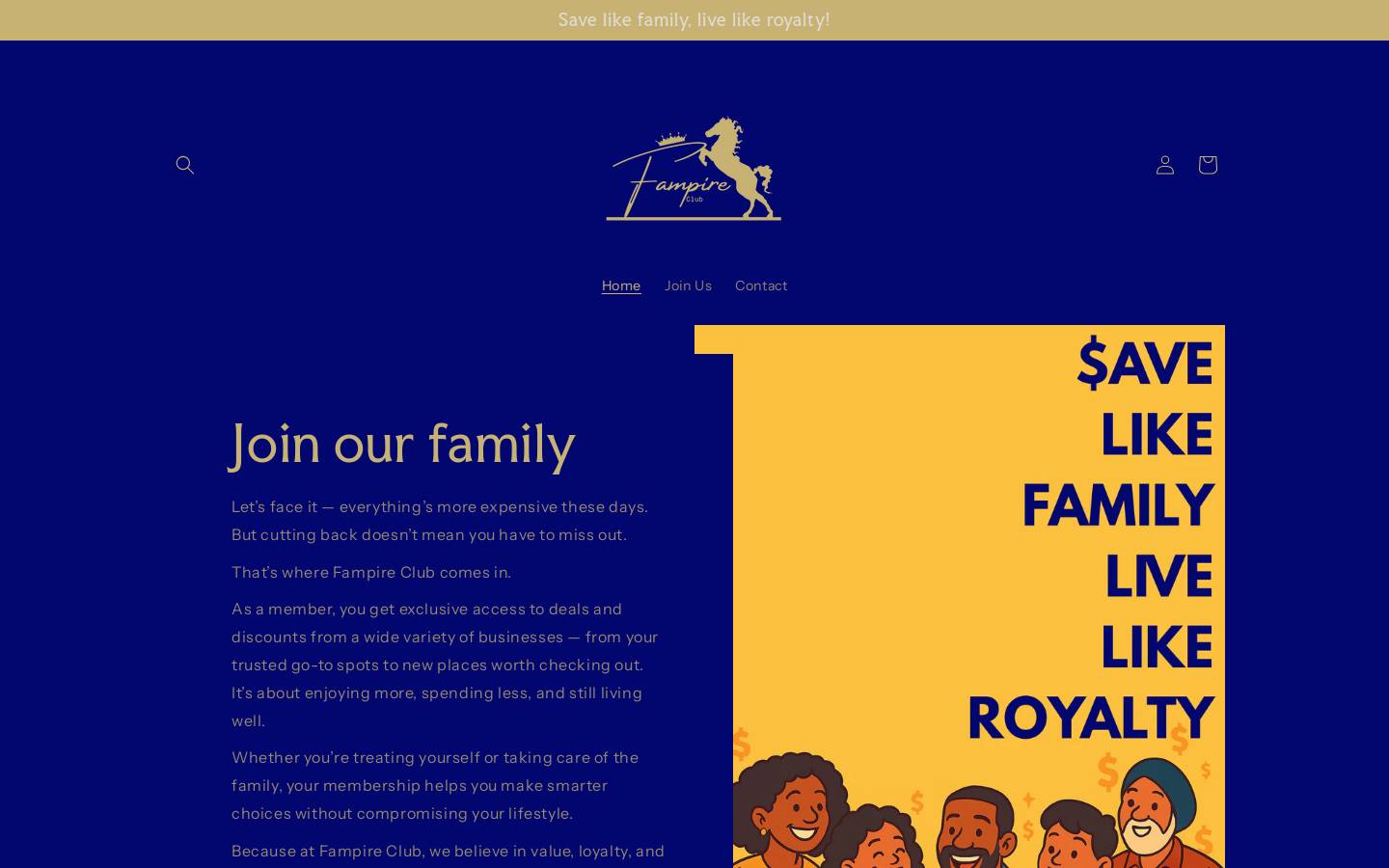 fampireclub.com homepage screenshot