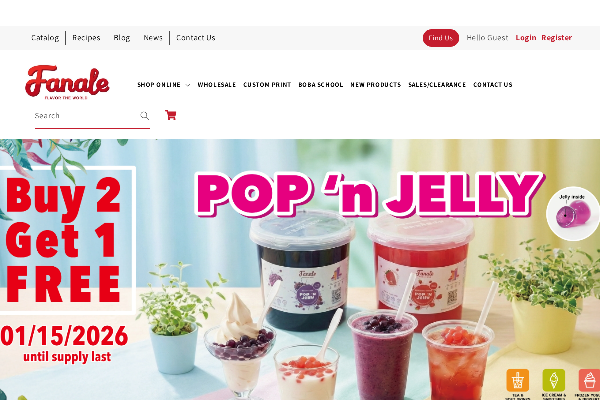 Fanale Drinks homepage screenshot