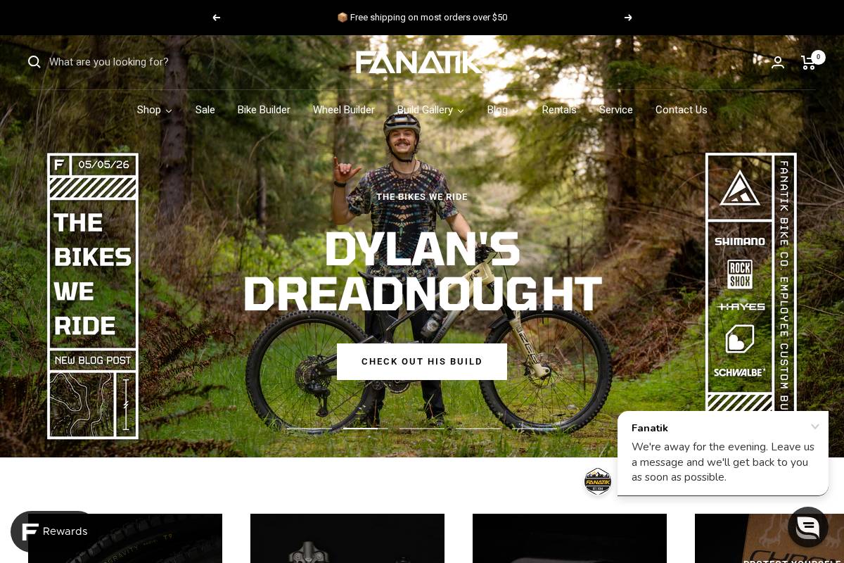 Fanatik Bike Co. homepage screenshot