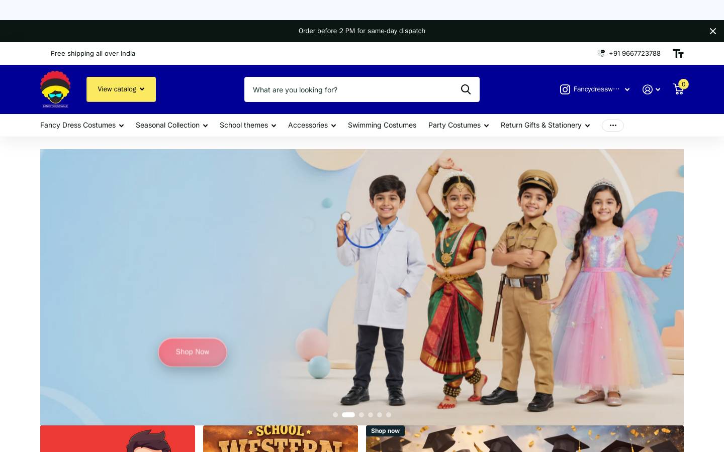 fancydresswale.com homepage screenshot