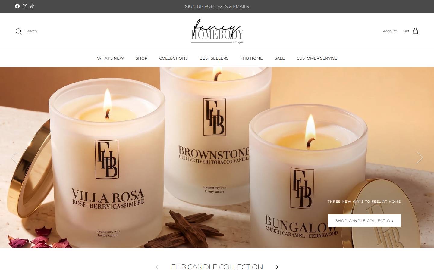 fancyhomebody.com homepage screenshot