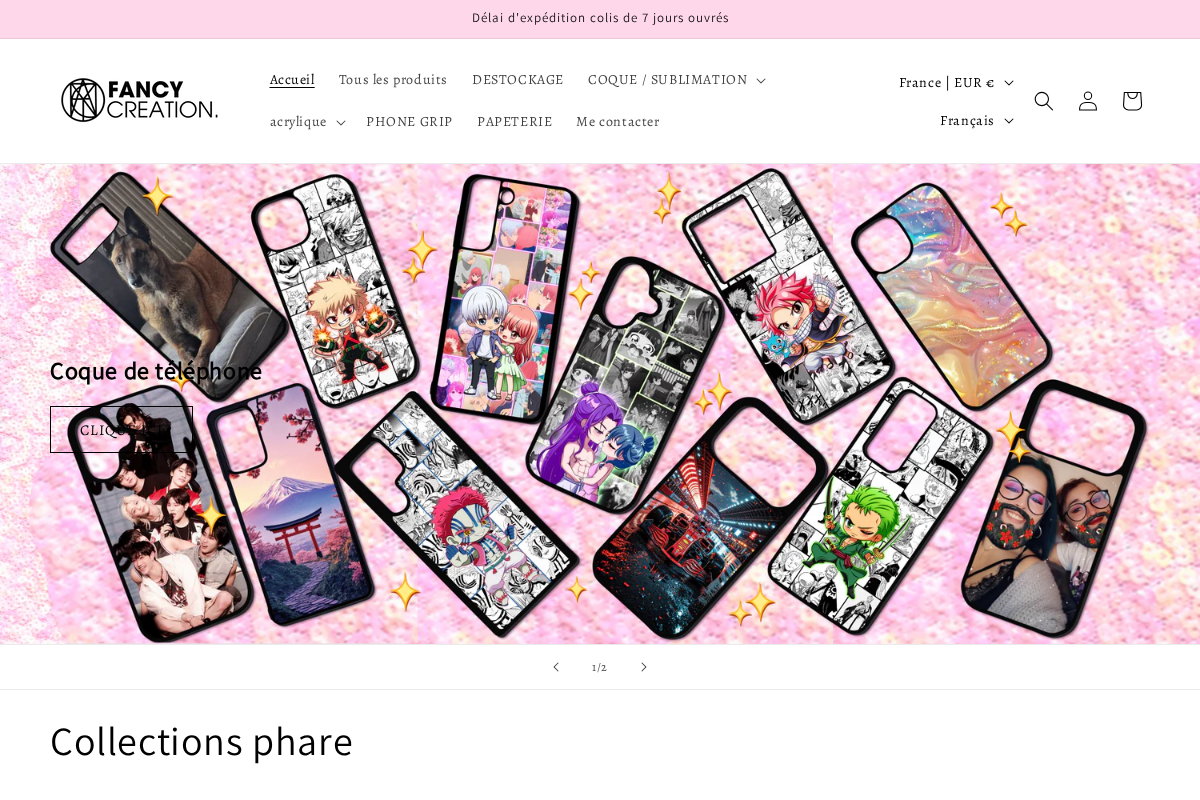 FancyCréation homepage screenshot