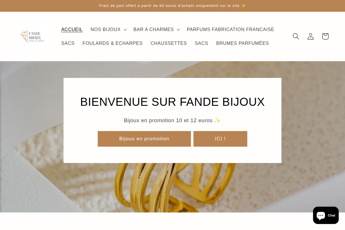 fandebijoux.com homepage screenshot