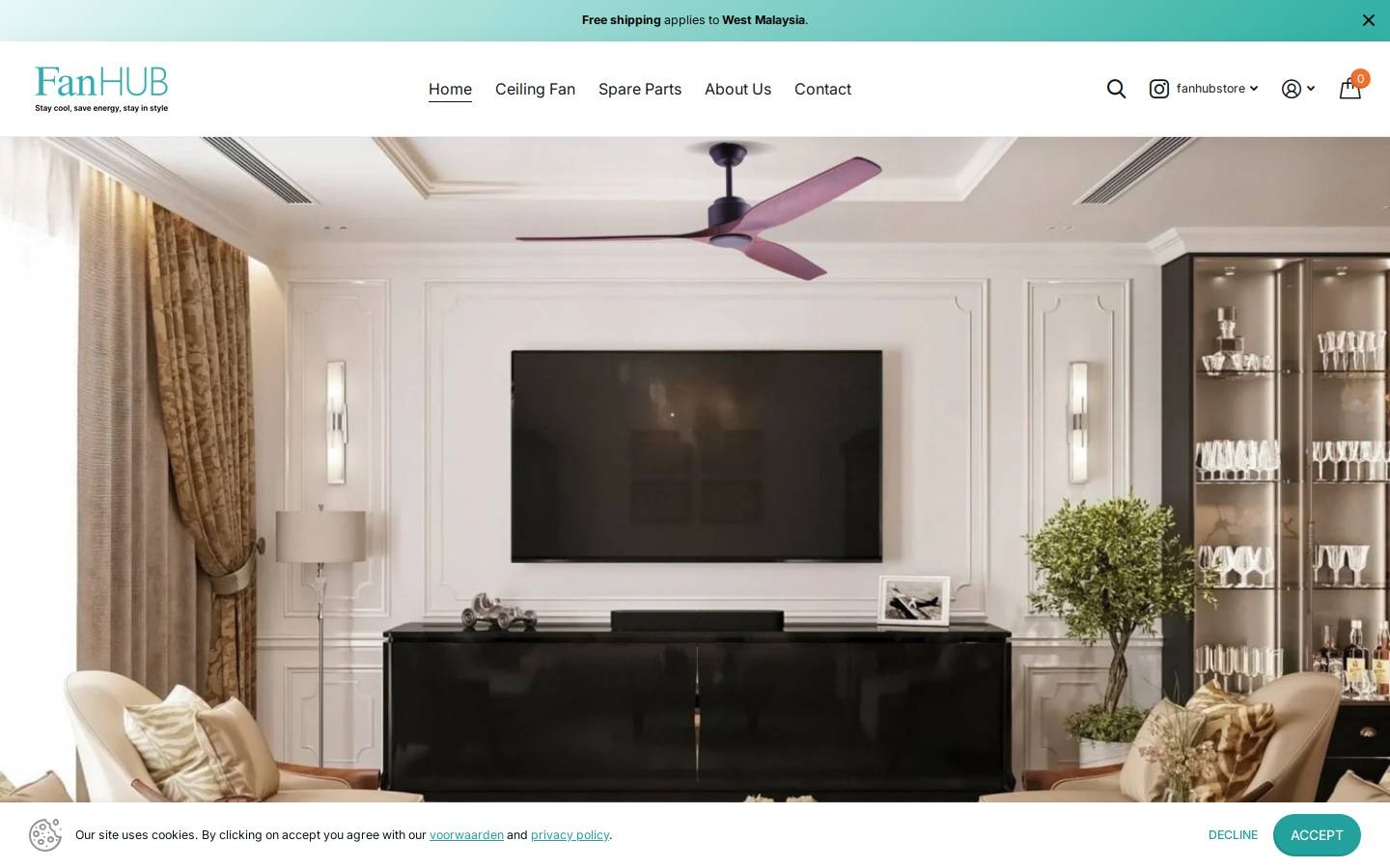 fanhubstore.com homepage screenshot