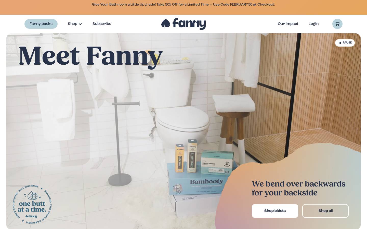 Fanny homepage screenshot
