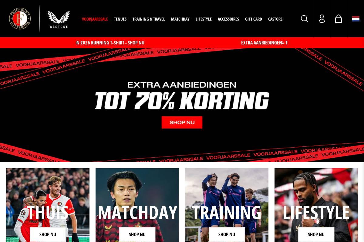 Feyenoord Fanshop homepage screenshot