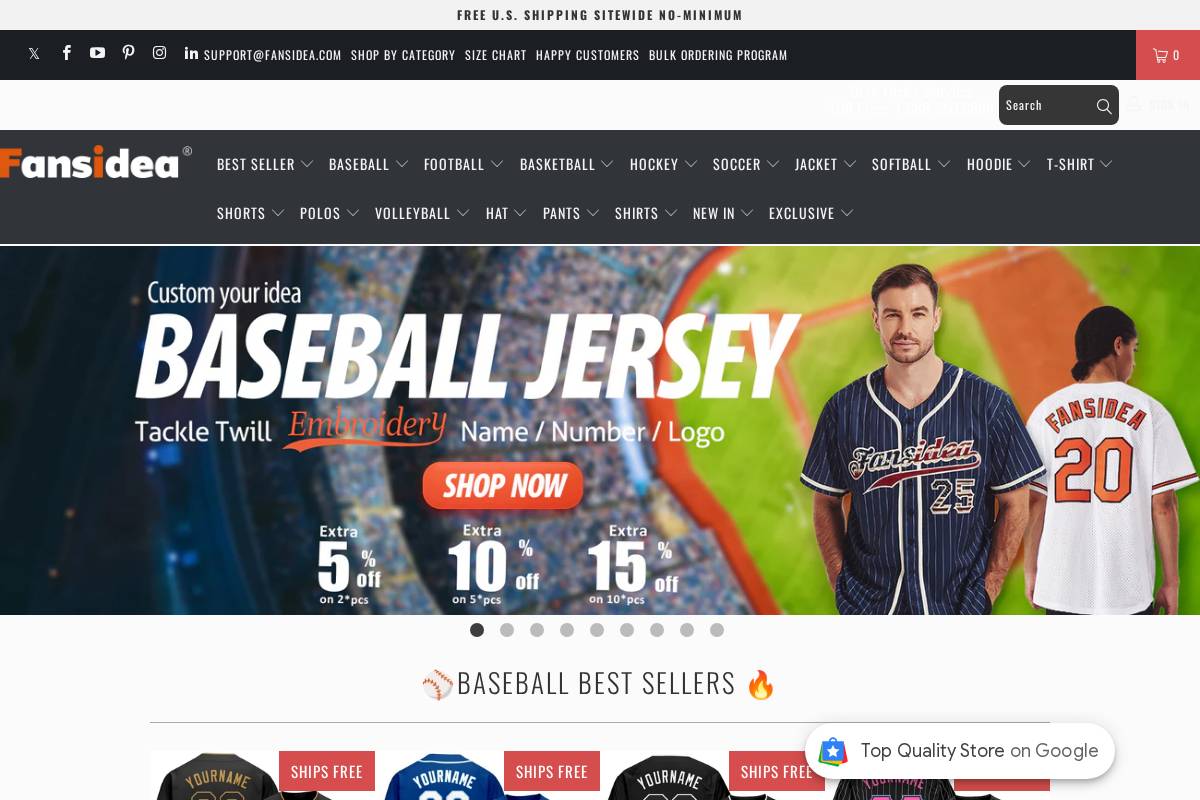 Fansidea homepage screenshot