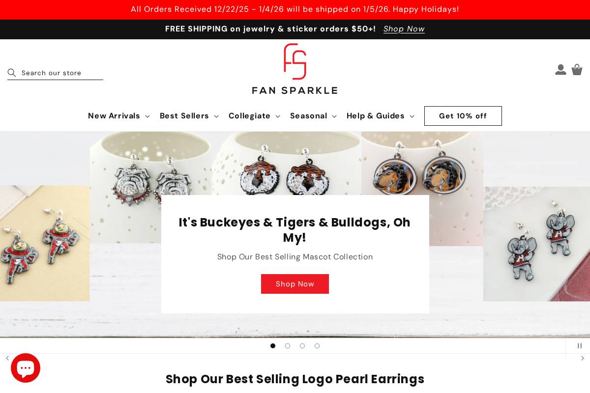 Fan Sparkle homepage screenshot