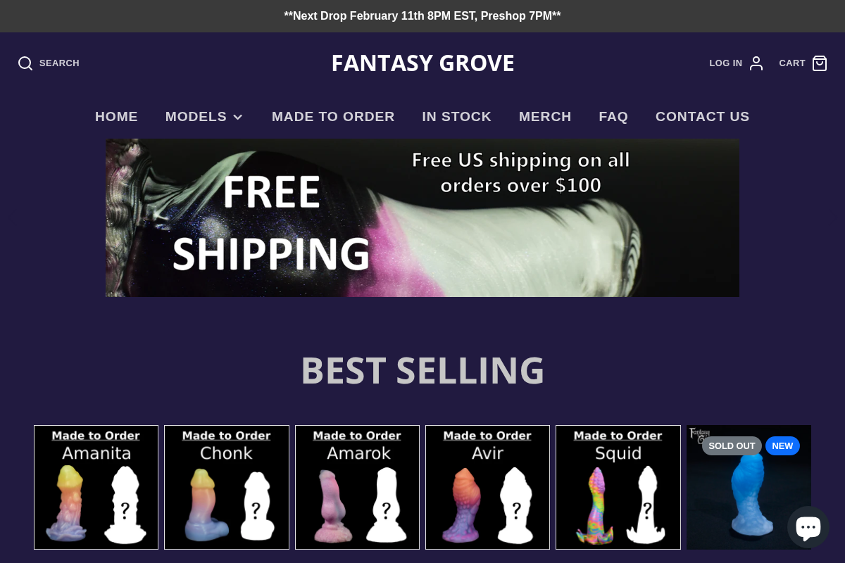 Fantasy Grove homepage screenshot