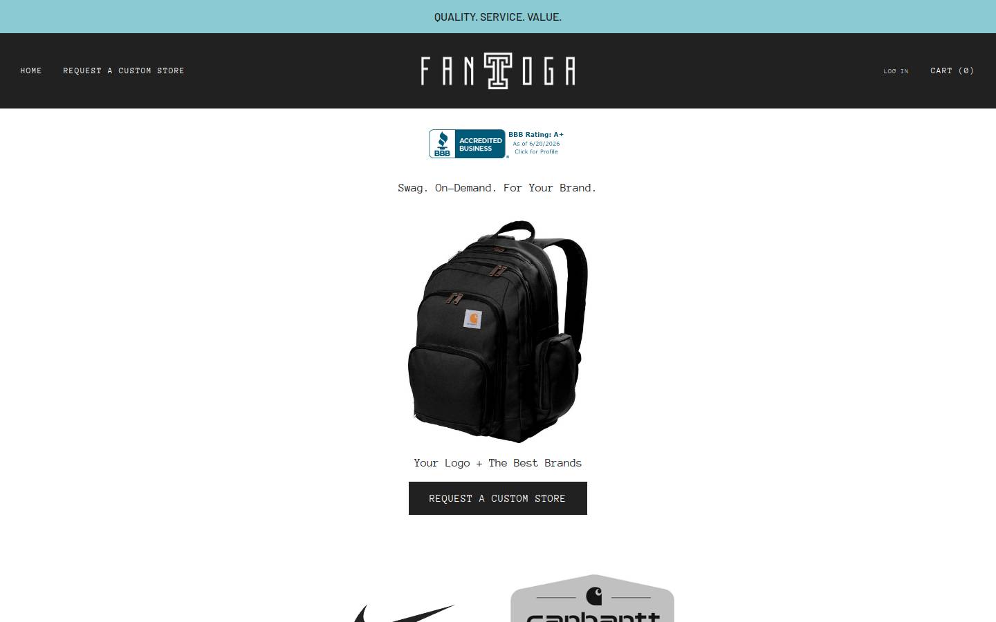 fantoga.com homepage screenshot