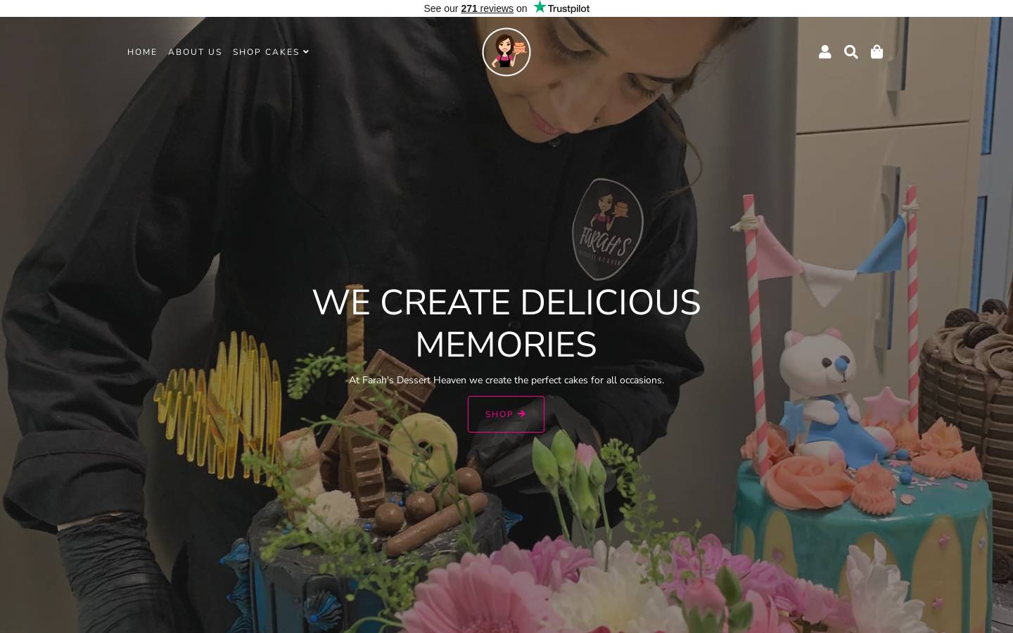 Farah's Dessert Heaven homepage screenshot