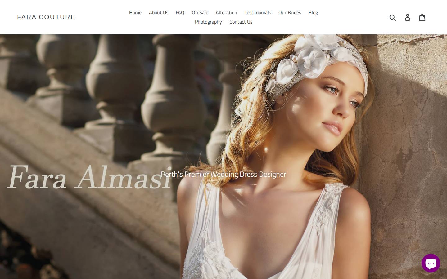 faraweddingdress.com homepage screenshot