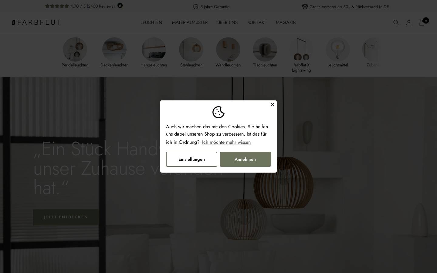 Farbflut Design homepage screenshot