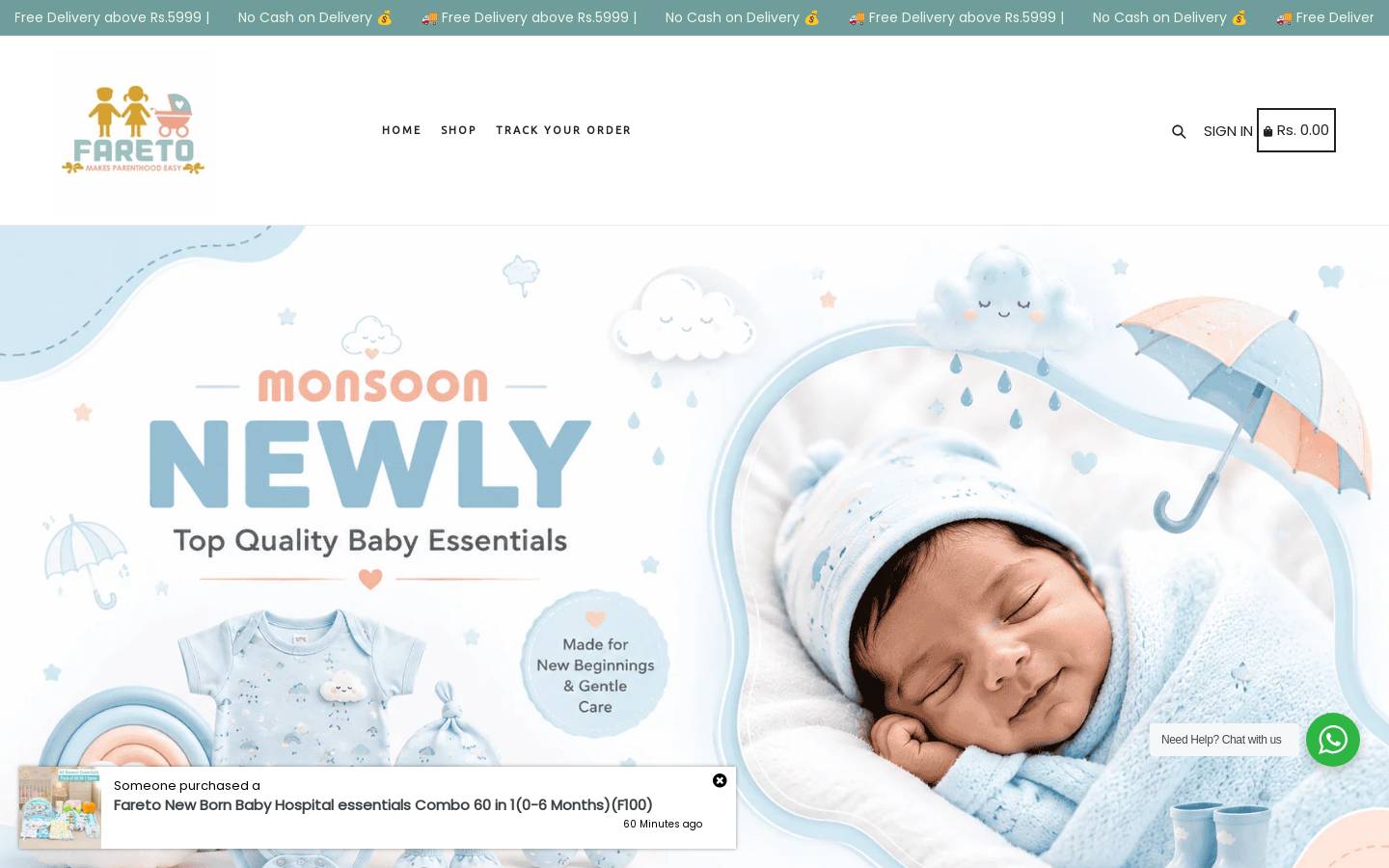 faretobaby.com homepage screenshot