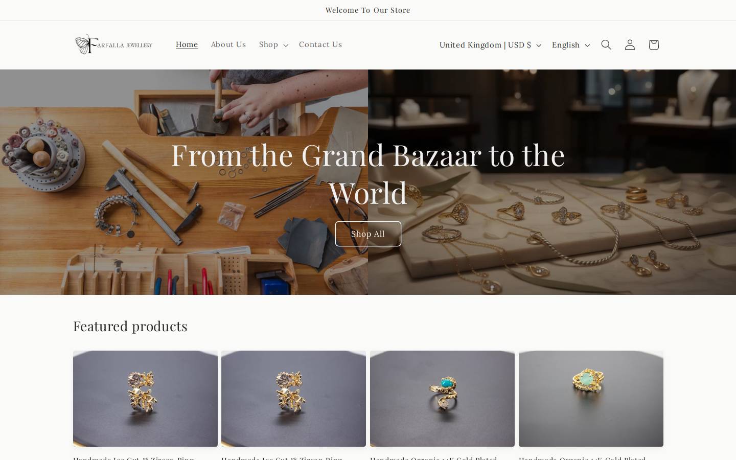 farfallajewellery.com homepage screenshot