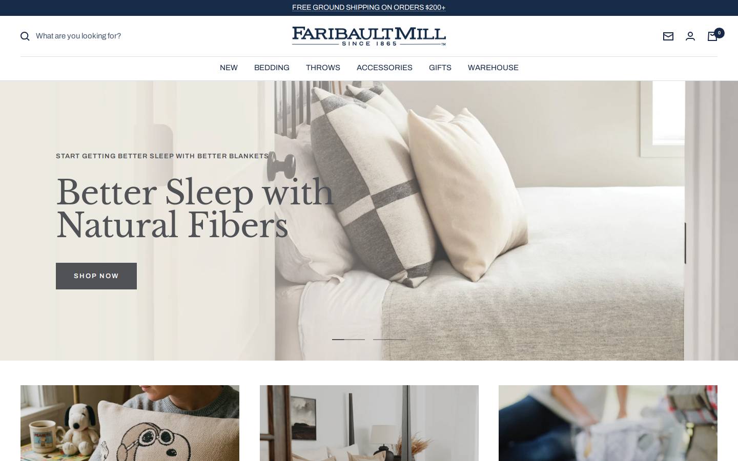 faribaultmill.com homepage screenshot