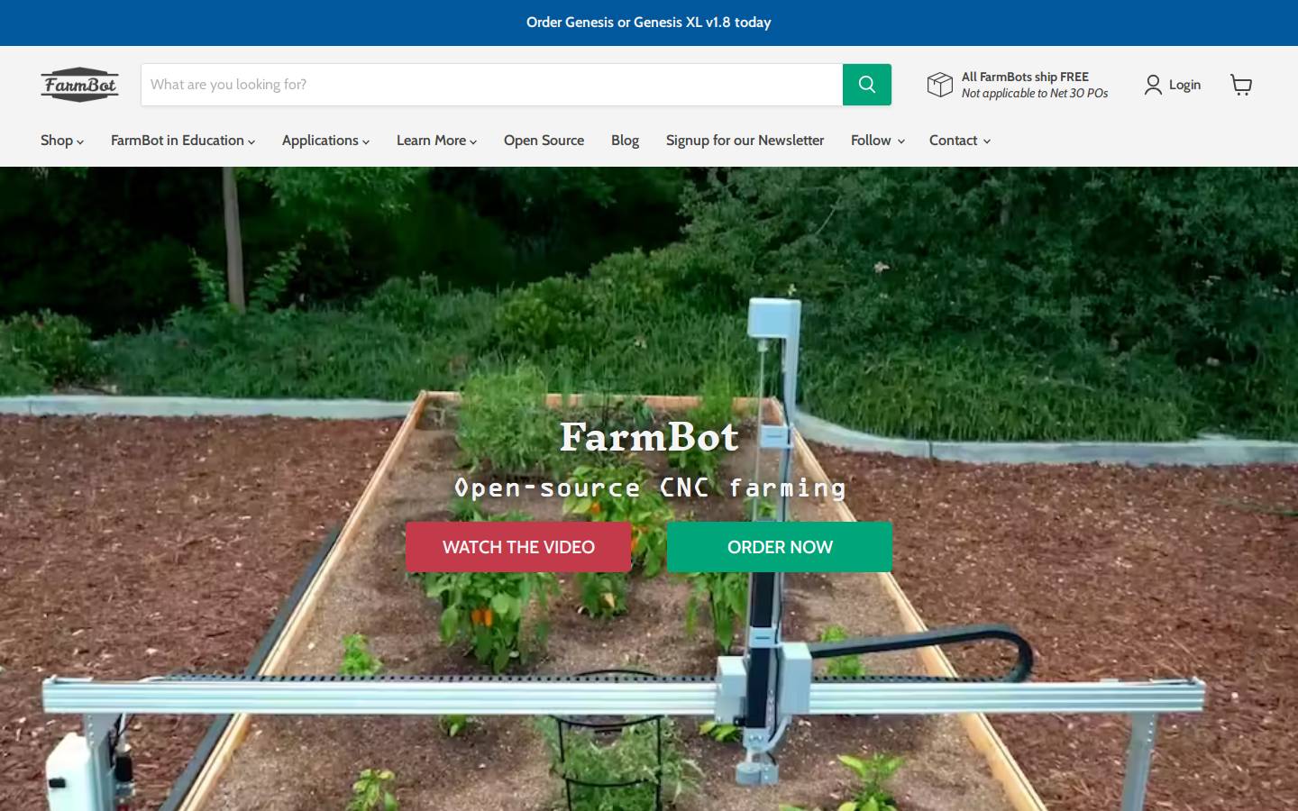 farm.bot homepage screenshot