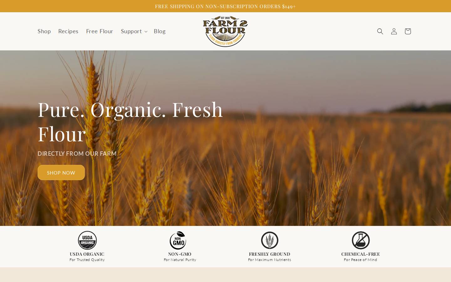 farm2flour.com homepage screenshot