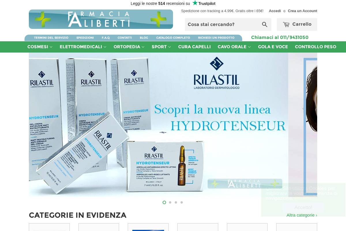 Farmacia Aliberti homepage screenshot