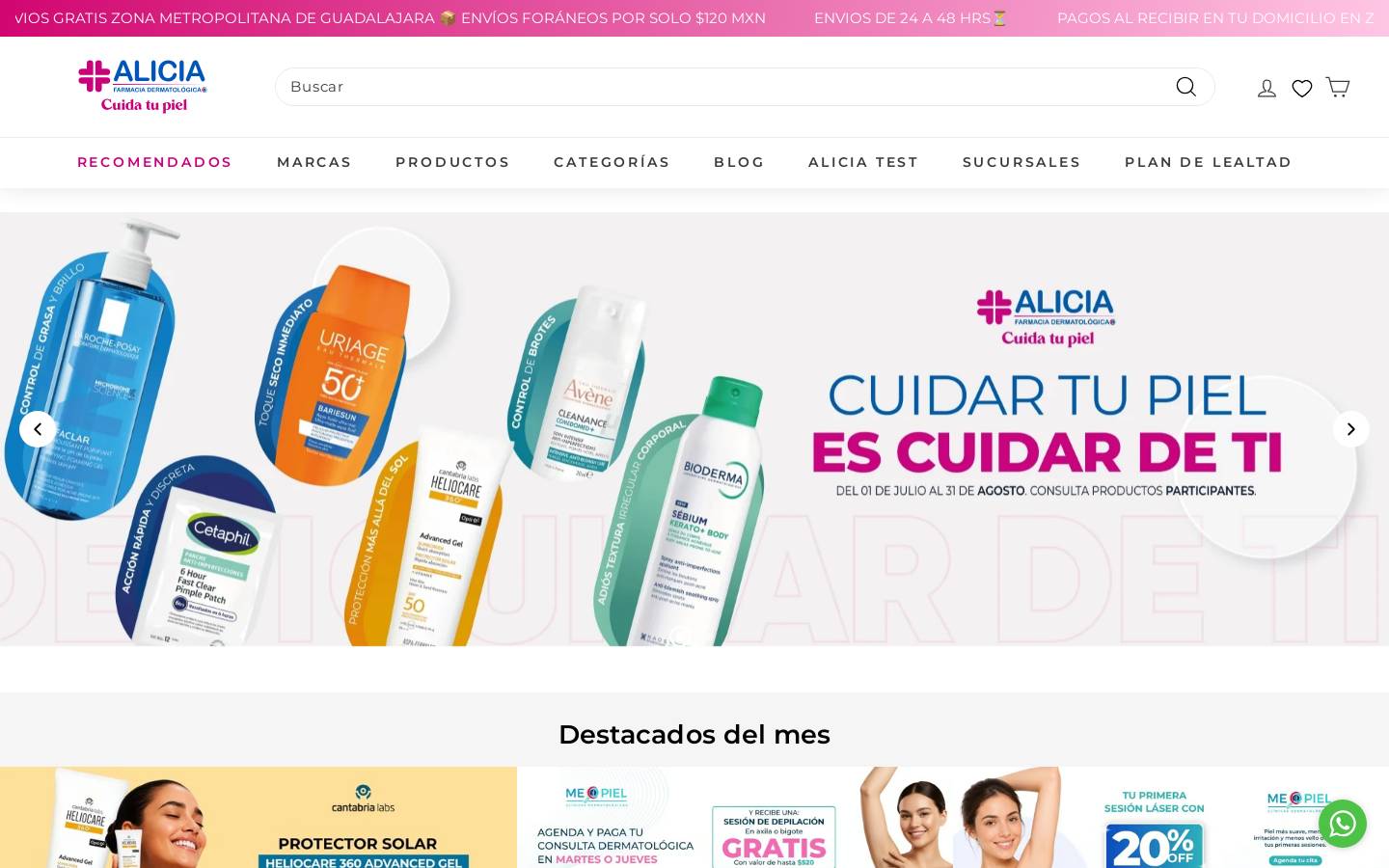 farmaciaalicia.com.mx homepage screenshot