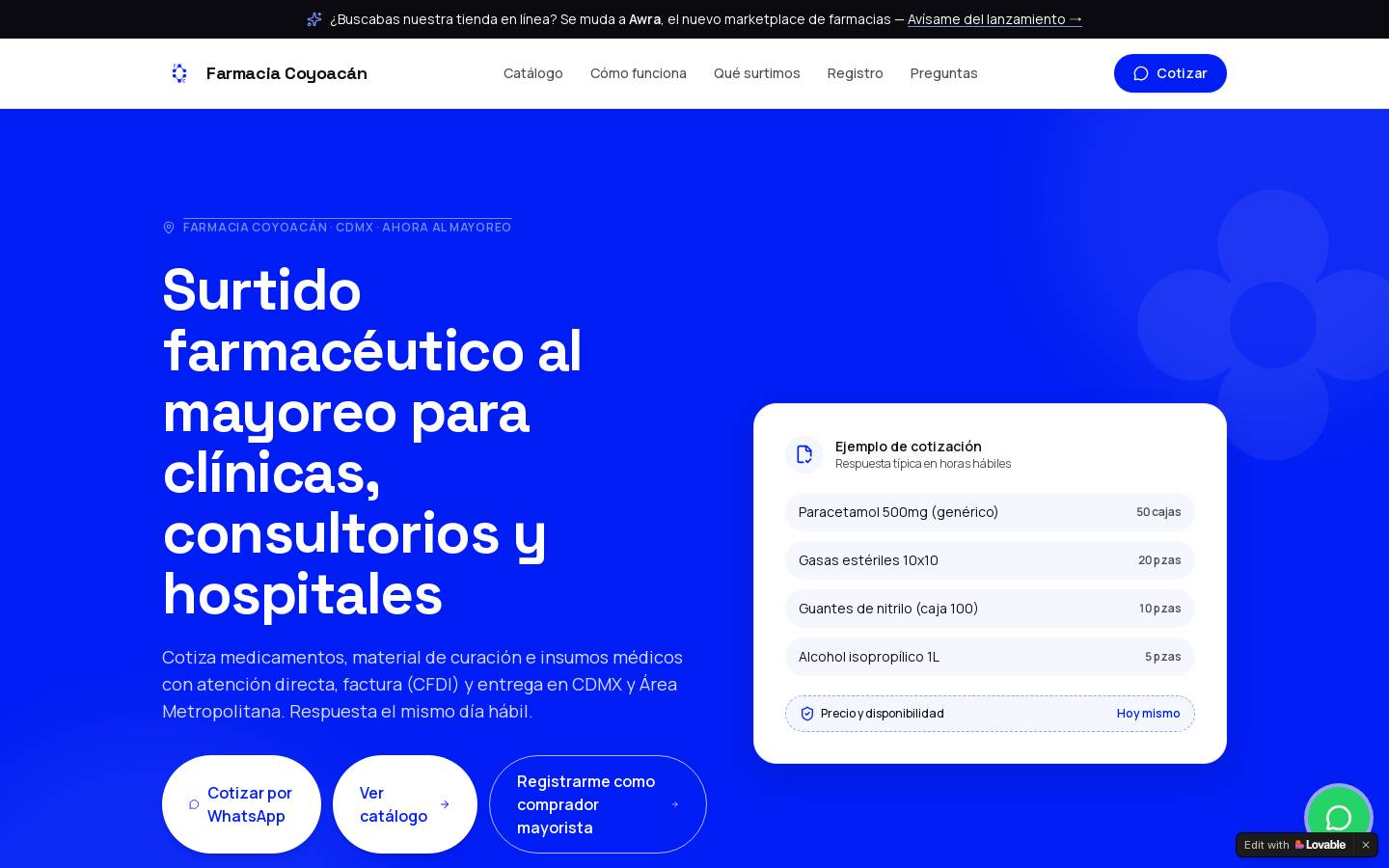 farmaciacoyoacan.com homepage screenshot