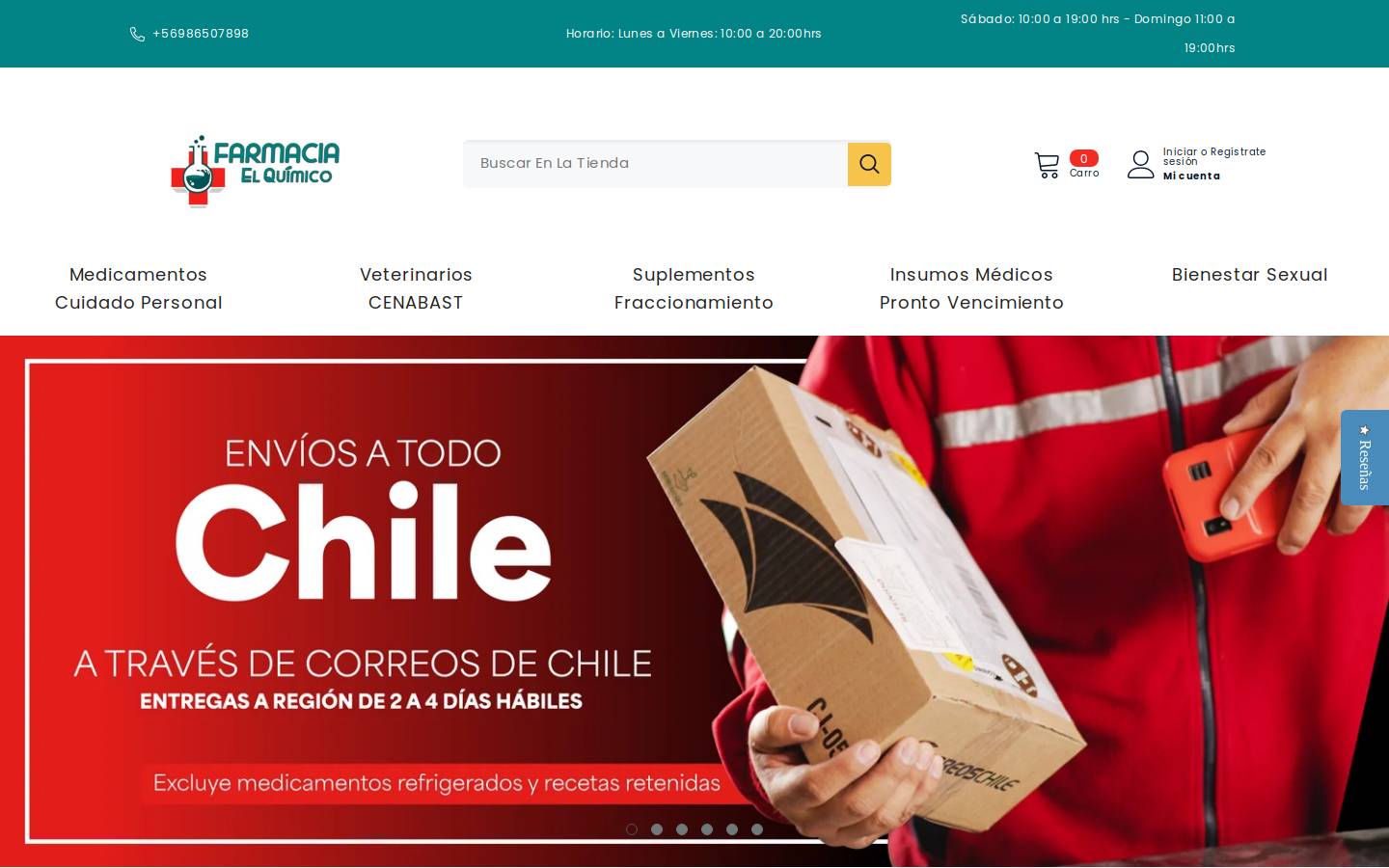 farmaciaelquimico.cl homepage screenshot
