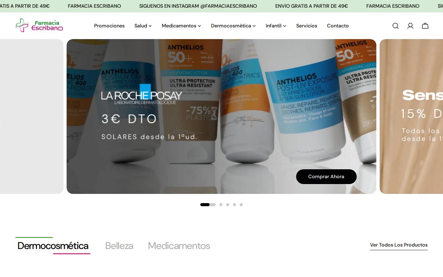 farmaciaescribano.com homepage screenshot