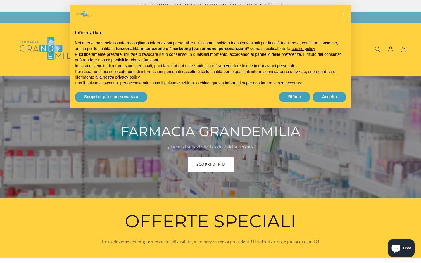 farmaciagrandemilia.it homepage screenshot
