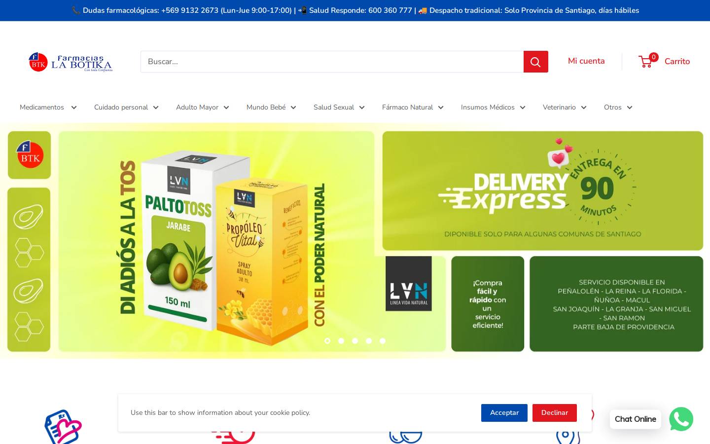 farmacialabotika.cl homepage screenshot