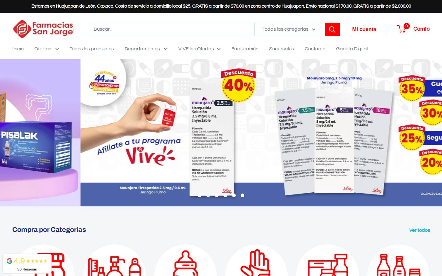 farmaciasanjorge.com homepage screenshot